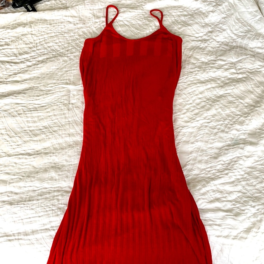 Zara long stretchy dress. Red/orange color